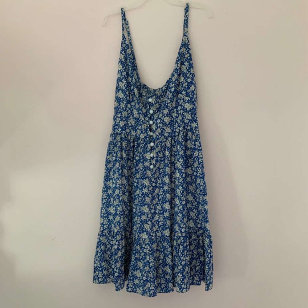Blue floral mini dress